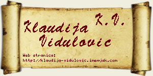Klaudija Vidulović vizit kartica